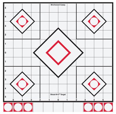 Shoot-N-C White/Black Targets 12 Inch Sight-In 5 Plus 55 Pasters