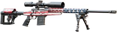 Howa HCRA 6.5 Creedmoor 24 Inch Heavy Barrel Threaded American Flag Finish LUTH MBA-4 Adjustable Stock 10 Round Includes Nikko-Stirling Diamond 30mm 4-16x50 Long Range Riflescope