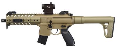 SIG MPX Air Rifle With Red Dot Sight .22 Caliber Pellet Rail Flip-Up Sights Flat Dark Earth Finish 30 Round