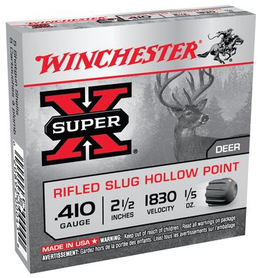 Super-X Value Pack .410 Gauge 2.5 Inch 1830 FPS .2 Ounce Rifled Slug Hollow Point 15 Per Box