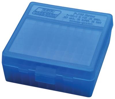 P-100 Fliptop Box .38 Special to .357 Magnum Clear Blue