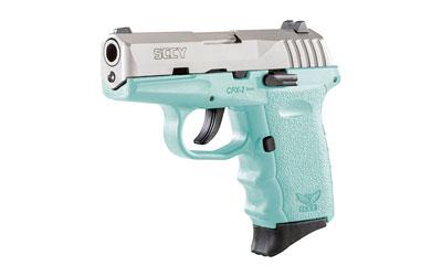 CPX-2, Compact, 9MM, 3.1" Barrel, Polymer Frame, Stainless Slide with SCCY Blue Frame, 10rd, 3 Dot Sights, 2 Magazines CPX2-TTSB