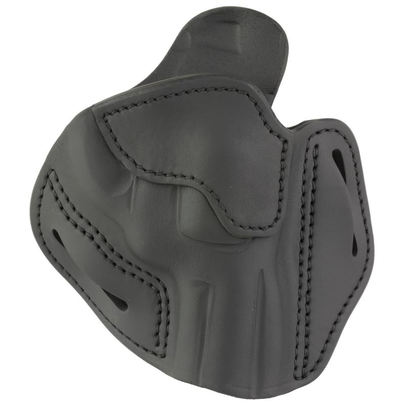 Revolver Holster, Outside Waistband Holster, Size 4.3, L Frame, Fits Colt Python .357/.38 or Smith & Wesson 686 Plus, Steer Hide, Stealth Black, Right Hand RVH-4.3-SBL-R