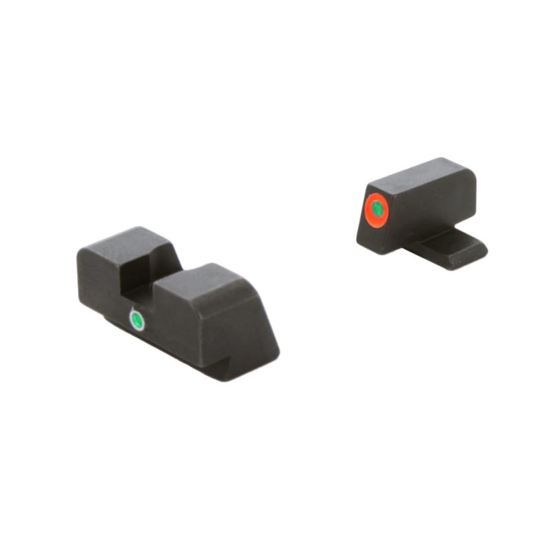 I-Dot, Single Dot, Night Sight, For FN Highpower, Green Front with Orange Outline, Green Rear, Matte Finish, Black FN-201