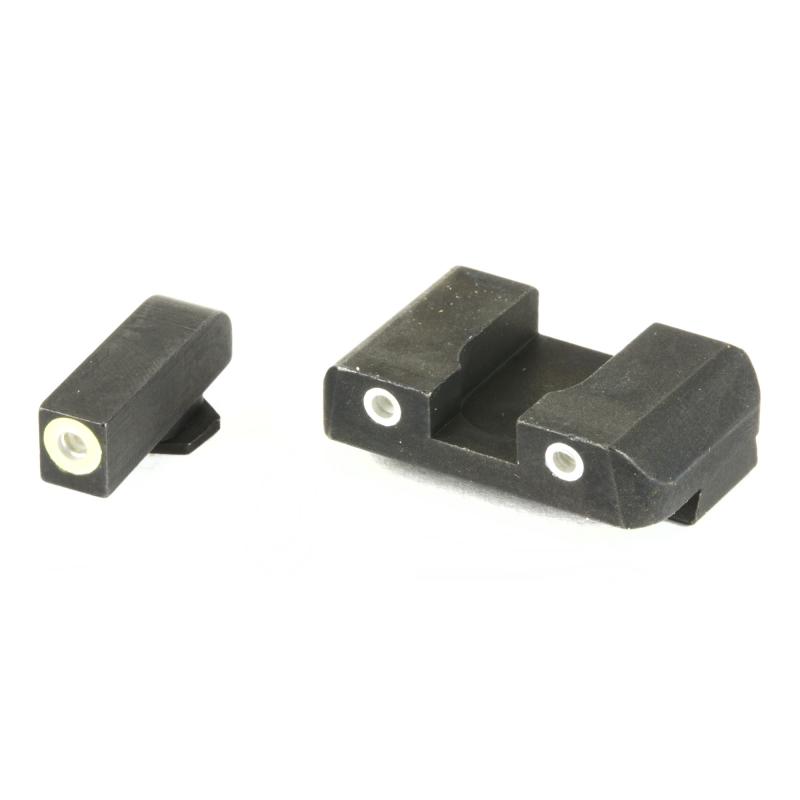 Tritium Front/Rear Combo Sights Green Dot White Outline Rear and Green Dot LumiLime Outline Front For Glock 17-39