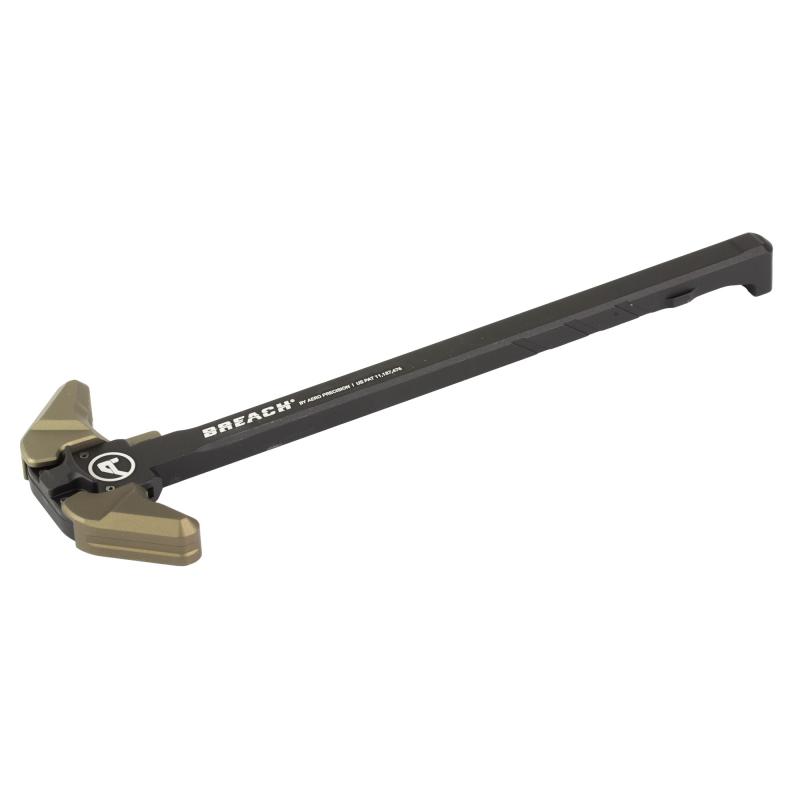 BREACH, AR-10 Charging Handle, Ambidextrous, Large Lever, Gas Deflection Shelf, Anodized Finish, Kodiak Brown APRA700341C