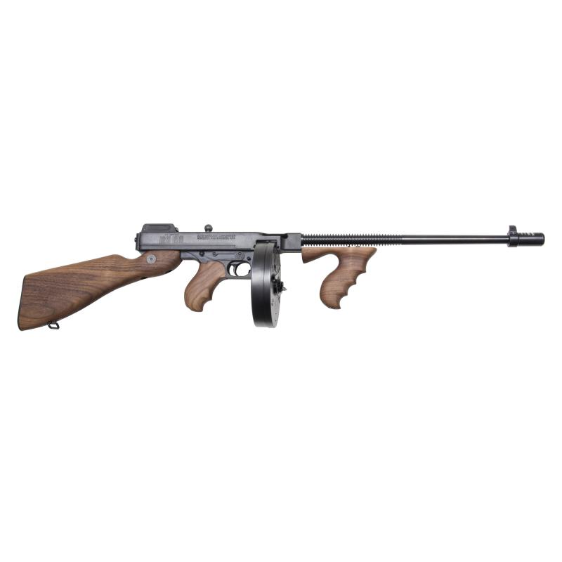 Thompson Model 1927-A1 Deluxe .45 ACP 16.5 Inch Barrel Blue Finish Walnut Stock Includes 50 Round Drum and 30 Round Stick Magazines