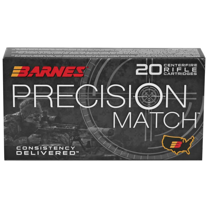Precision Match Burner, 6.5 PRC, 145 Grain, Open Tip Match, 20 Round Box 30819