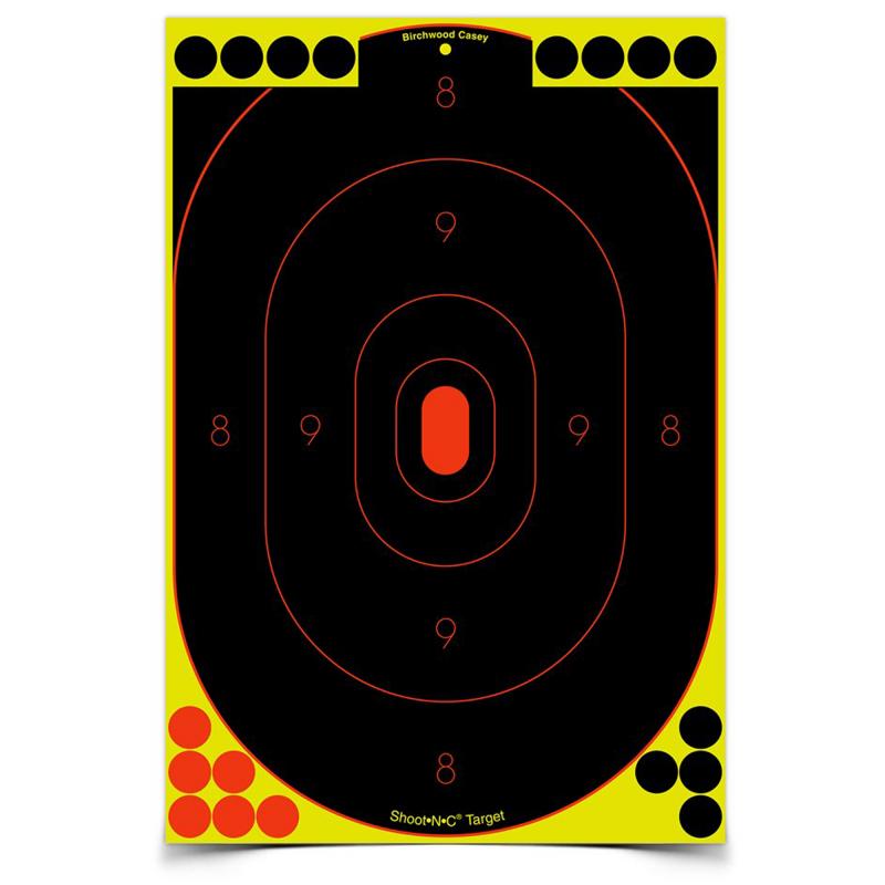 Shoot-N-C 12x18 Oval Silhouette 5 Targets 90 Pasters