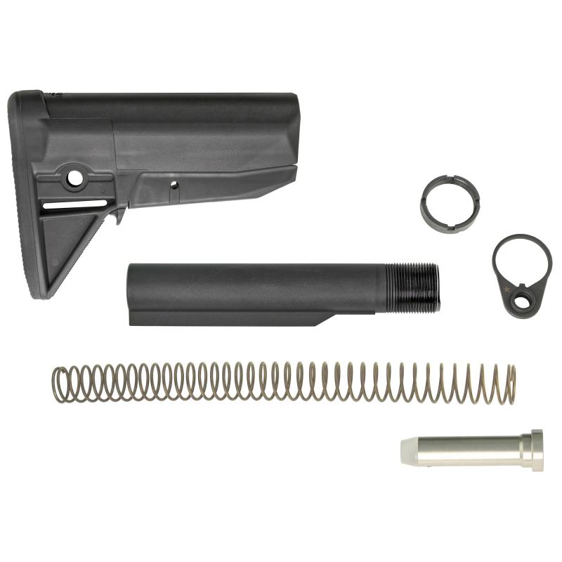 Model 0 Stock Kit, Receiver Extension, Quick Detach End Plate, Lock Nut Action Spring, Carbine Buffer, Black Finish BCM-GFSK-MOD-0-BLK