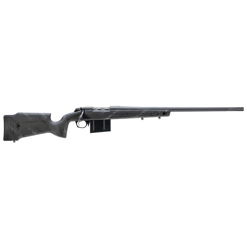 Premier Series, Crest, Bolt Action Rifle, 22-250 Remington, 20" Fluted Barrel, Threaded 5/8x24, Omni Muzzle Brake, Cerakote Finish, Sniper Gray, Monte Carlo Carbon Fiber Stock, 5 Rounds, 1 AICS Style Magazine B14S754