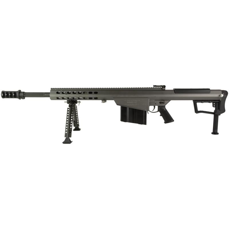 M107A1, Semi-automatic Rifle, 50 BMG, 20" Barrel, Cerakote Finish, Tungsten Gray, Synthetic Stock, Front and Rear Flip Sights, 10 Rounds, 1 Magazine, Monopod, Bipod and Pelican Hard Case Included, Steel Receiver 18068