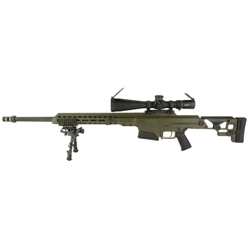 MRAD Deployment Kit, Bolt Action Rifle, Comes With 338 Lapua And 7.62x51 NATO Barrel, 2 Port Muzzle Brake, OD Green Cerakote Finish, Folding Adjustable Stock, Adjustable Cheek Rest, Magpul MOE Grip, Comes With Five 338Laupa Magazines and Five 7.62x51 NAT