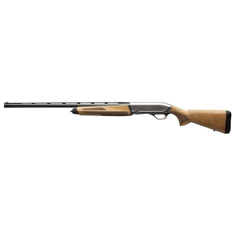 Maxus II Ultimate Maple, Semi-automatic Shotgun, 12 Gauge, 3" Chamber, 28" Barrel, Nickel Plated Receiver, Silver, Fiber Optic Front Sight, AAAA Grade Maple Stock, Includes 3 Choke Tubes - F,IM,M, 4 Rounds 011777204