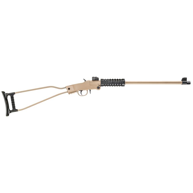 Little Badger, Single Shot, Rifle, 22 LR, 16.5" Barrel, Threaded Barrel, Cerakote Finish, Desert Sand, Wire Stock with Shell Holder, Adjustable Sights, 1 Round, Includes Backpack, Ambidextrous 500.255