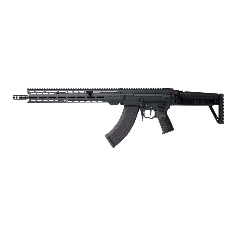 DISSENT MK47, Semi-automatic Rifle, 7.62X39mm, 16.1" Medium Taper Threaded Barrel, ZEROED 308 Muzzle Brake, Cerakote Finish, Sniper Gray, Free Float M-LOK Handguard, DISSENT Side Folding Stock, Manual Safety, 30 Rounds, 2 Magazines 86AD60B-SG
