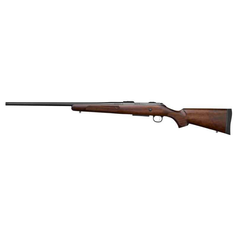 600 ST1 American, Bolt Action Rifle, .223 Remington, 24" Tapered Medium Contour Threaded Barrel (1/2x28), Walnut Stock, Detachable Magazine, Adjustable Trigger, Laser Checkered Satin Finish Walnut Stock, 5 Rounds, Right Hand, Black 07701