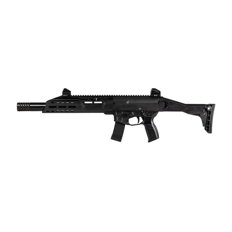 Scorpion 3 Plus, Semi-automatic, Carbine, 9MM, 16.3" Barrel, Threaded 1/2x28, Matte Finish, Black, Faux Suppressor, Folding Adjustable Stock, Adjustable Sights Ambidextrous Bolt Catch, 20 Rounds, 1 Magazine 91422