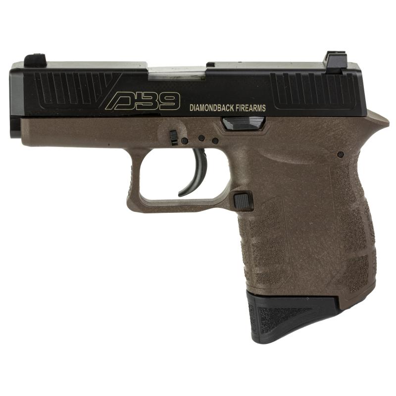 DB9, 9MM, 3" Barrel, Polymer Frame, Fixed Sights, 6Rd, 1 Magazine, Bronze DB0200P071