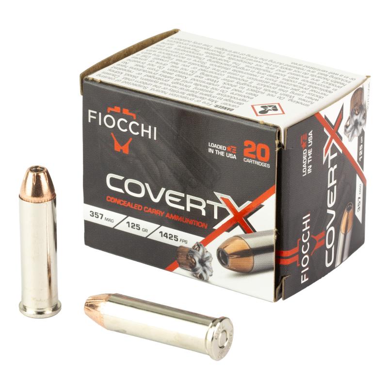 COVERT X, 357 Magnum, 125 Grain, Jacketed Hollow Point, 20 Round Box 357CCWA