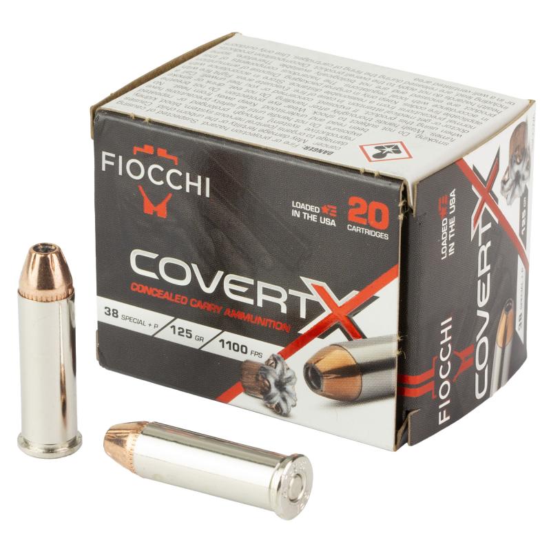 COVERT X, 38 Special +P, 125 Grain, Jacketed Hollow Point, 20 Round Box 38CCWA