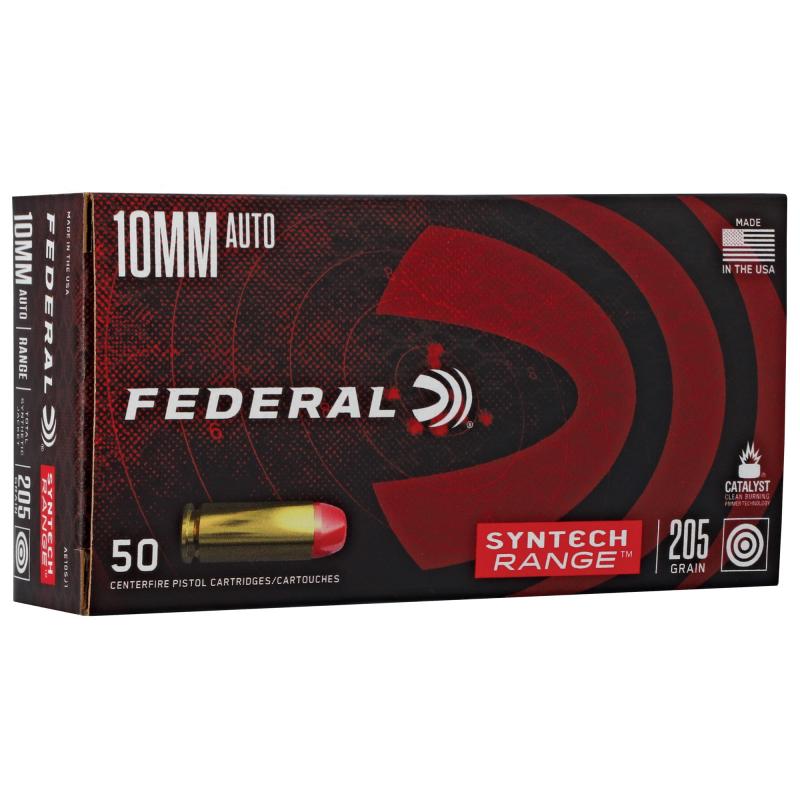 Federal American Eagle Syntech Range 10mm 205 gr Total Syntech Jacket Flat Nose (TSF) 50 Bx AE10SJ1