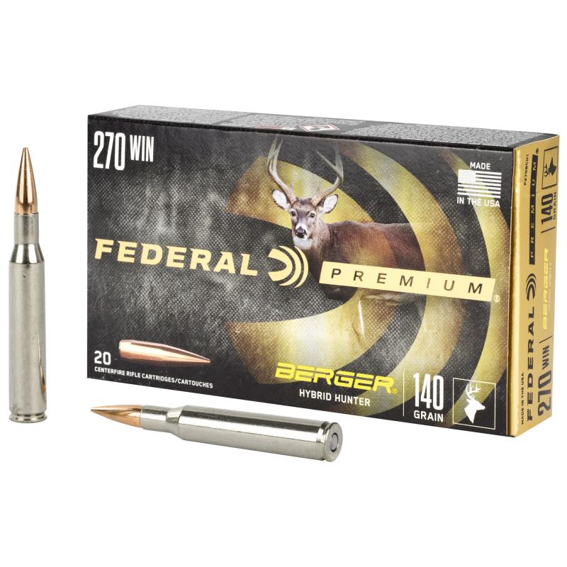 Premium, Berger Hybrid Hunter, 270 Win, 140 Grain, 20 Round Box P270BCH1