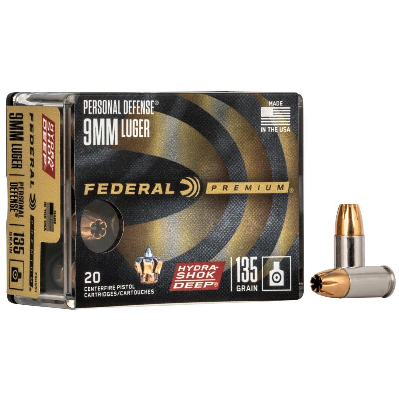 Hydra-Shok Deep 9MM 135Gr Hollow Point 20 Rounds P9HSD1