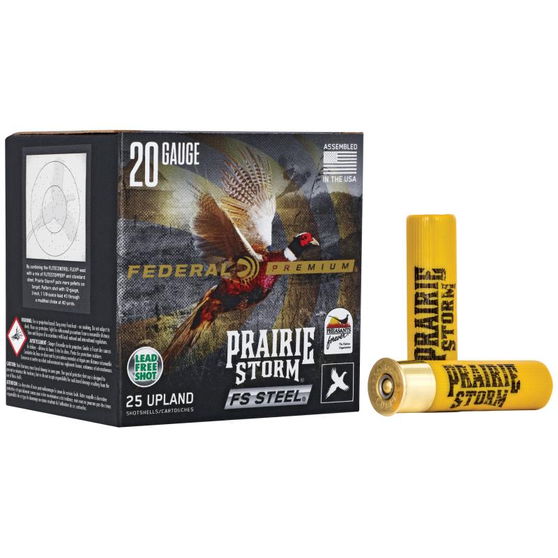 Premium, Prairie Storm, 20 Gauge 3", FS Steel, #4, 7/8 oz., Steel Shot, 25 Round Box PFSX207FS4