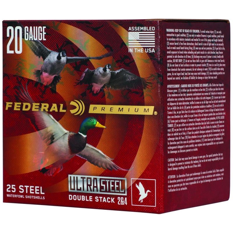 Ultra Steel, FLIGHTCONTROL FLEX WAD, 20 Gauge, 3" Chamber, #2, 1 oz, Zinc Plated Steel, 25 Round Box PWUX2092