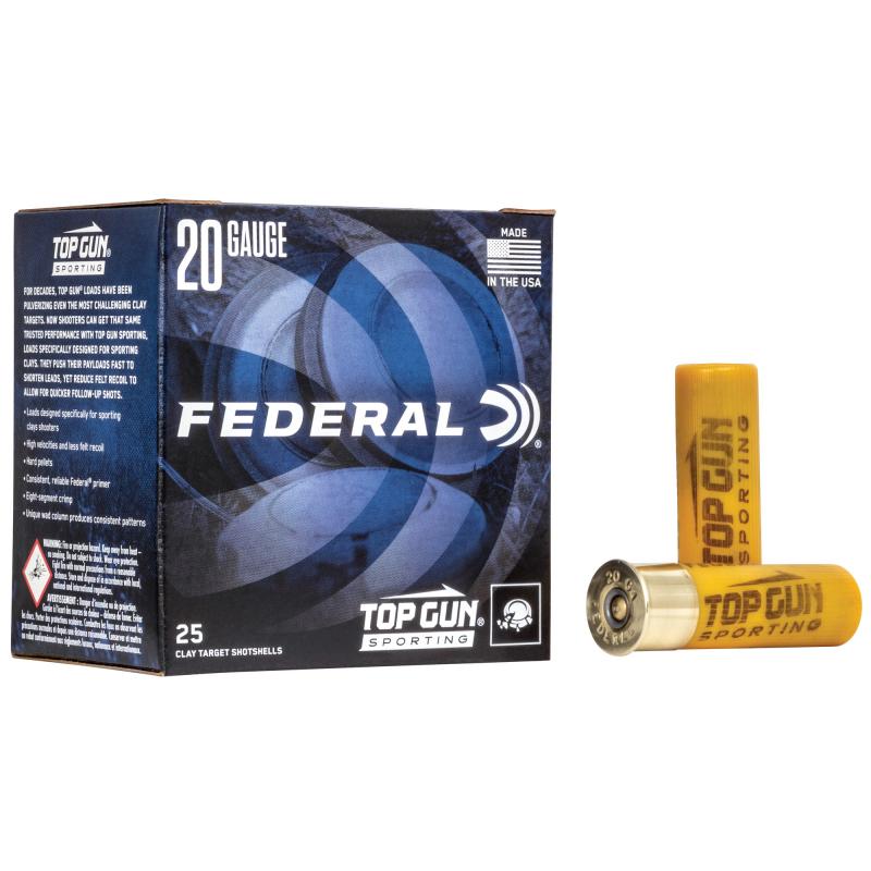 Top Gun Sporting |20 Gauge 2.75", #8, 7/8 oz, 25 Round Box, 1,250 FPS TGS2248