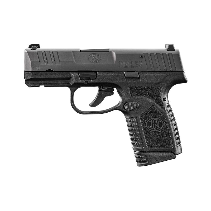 Reflex, Semi-automatic Pistol, Polymer Frame, Internal Hammer Fired, Single Action Only, Micro Compact, 9MM, 3.3" Cold Hammer Forged Barrel, PVD Finish, Black, Non-Manual Safety, Tritium Front Sight, 2 Dot Rear Sight, 2 Magazines, (1) 15 Round, (1) 11 Ro