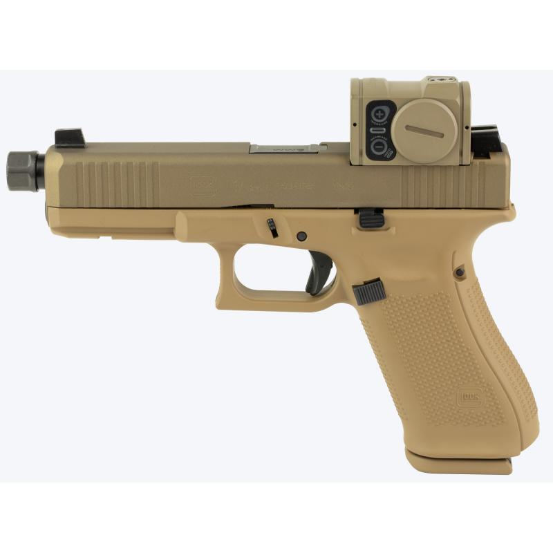 17 GEN 5, CK, Semi-automatic, Striker Fired, Full Size, 9MM, 4.49", Flat Dark Earth, Interchangeable, 17 Rounds, 3 Magazines, Front Serrations, Suppressor Sights, Polymer, Cerakote PA175S204N
