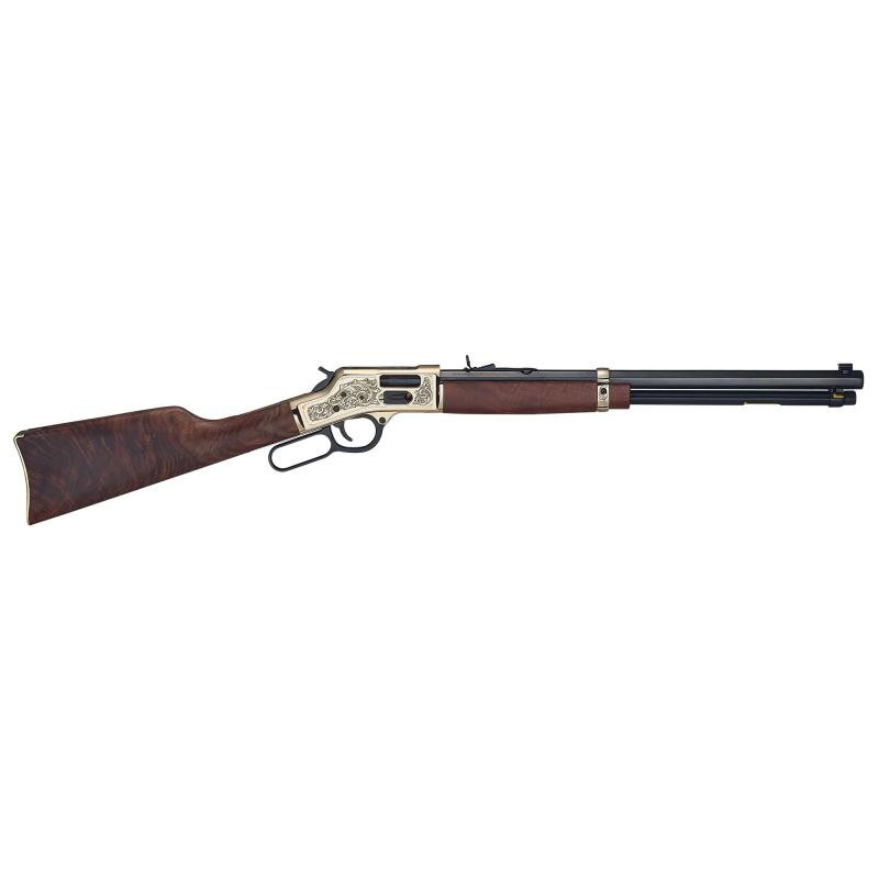 Big Boy, Lever Action Rifle, 44 Magnum, 20" Octagon Barrel, Engraved Brass Receiver, Engraved Barrel Band, Fully Adjustable Semi Buckhorn Sights, Fancy Walnut Stock, 10 Rounds H006GD