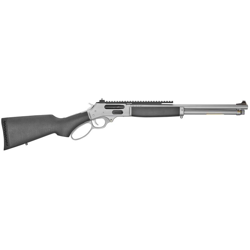 All Weather Lever Action, Side Gate, Picatinny Rail, .45-70, 18.43" Round Barrel, Hard Chrome Plated Steel Barrel and Receiver, Stained Hardwood Stock, Adjustable Sights, 4Rd H010GAWP