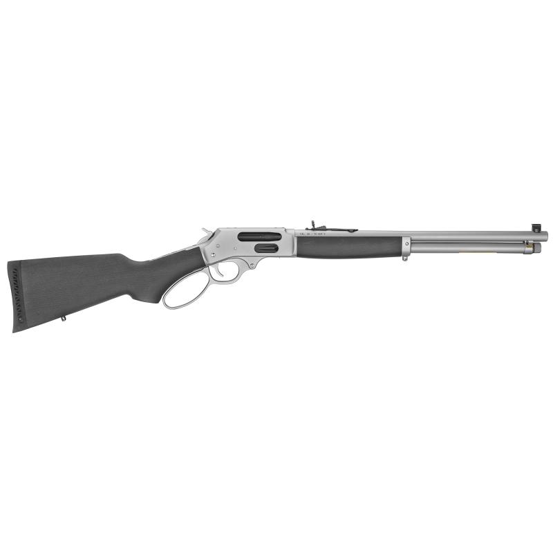 All Weather Lever Action, Side Gate, .45-70, 18.43" Round Barrel, Hard Chrome Plated Steel Barrel and Receiver, Stained Hardwood Stock, Adjustable Sights, 5Rd H010GAW