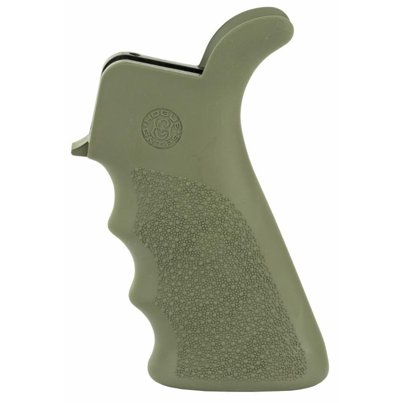 Grip, Fits Mil-Spec Buffer Tube Only, Rubber Grip Beavertail with Finger Grooves, OD Green Finish 15021