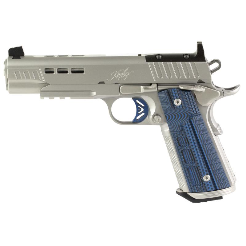 Rapide Ice, 1911, Semi-automatic, Full Size, 9MM, 5" Barrel, Matte Finish, Silver, G-10 Grips, Optic Ready, 9 Rounds 3000455