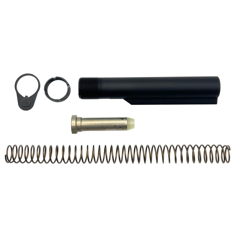 Buffer Tube Kit, Fits AR-15, Includes 6 Position Mil-Spec Diameter Buffer Tube, Carbine Length Recoil Spring, End Plate, Castle Nut and H1 Heavy Recoil Buffer H1BUFKT