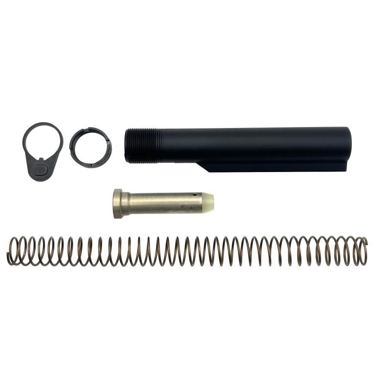Buffer Tube Kit, Fits AR-15, Includes 6 Position Mil-Spec Diameter Buffer Tube, Carbine Length Recoil Spring, End Plate, Castle Nut and H2 Heavy Recoil Buffer H2BUFKT