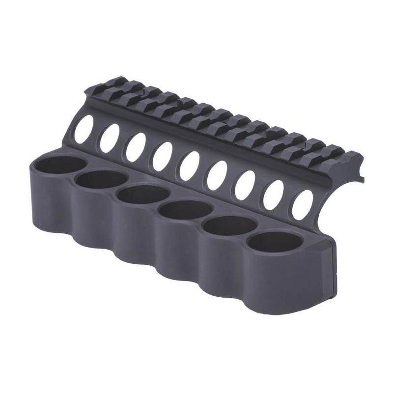 6-Shell Side Saddle, 12 Gauge, Fits Benelli M4, On-gun shotshell carriers, Black Finish 90880