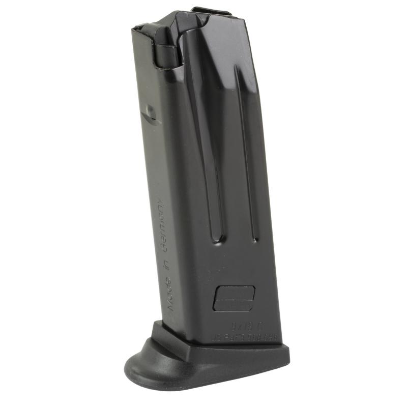 Magazine, 9MM, 10 Rounds, Fits P2000/USP9 Compact, Finger Rest, Blued Finish, Red Follower 50259084