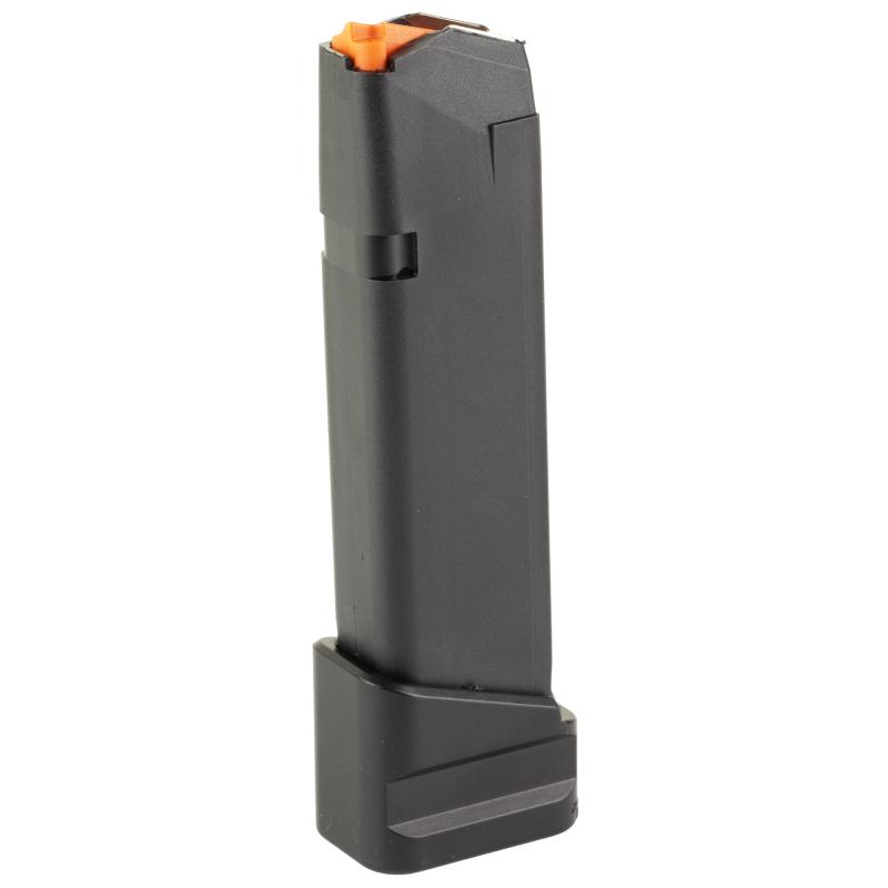 Extended Magazine, Glock 17 OEM, 9MM, 22 Rounds, Fits Glock 17, Aluminum Material, Anodized Finish, Black G17-ME-5INS-BLK