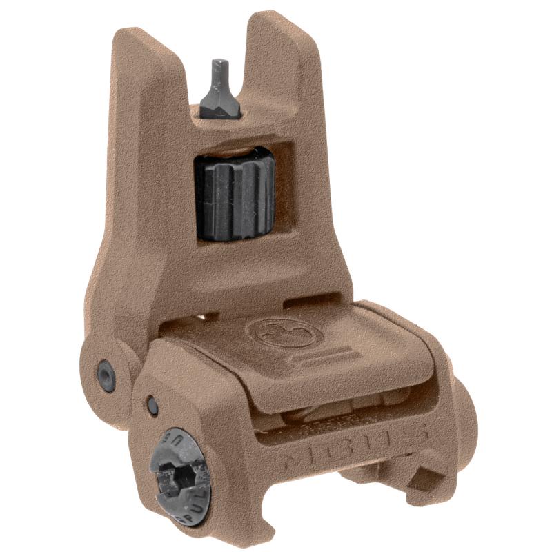MBUS 3 Back-Up Front Sight, Tool-Less Elevation Adjustment Similar to MBUS Pro, Ambidextrous Push-Button Deployment, Fits Picatinny Rails, Flip Up, Flat Dark Earth MAG1166-FDE