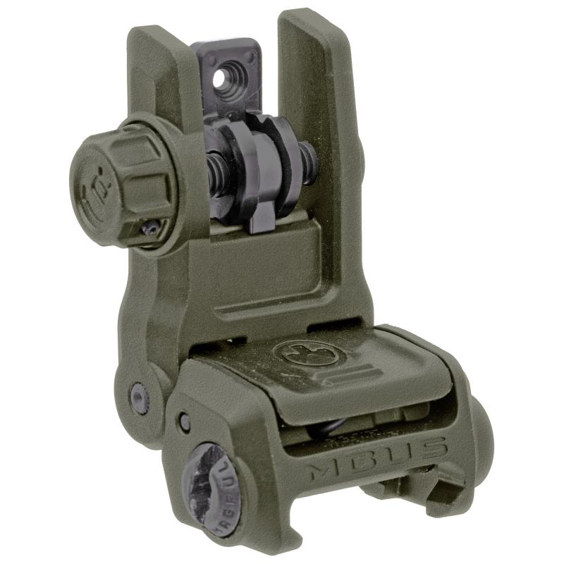 MBUS 3 Back-Up Rear Sight, Rapid-Select Rear Aperture System, Ambidextrous Push-Button Deployment, Fits Picatinny Rails, OD Green MAG1167-ODG