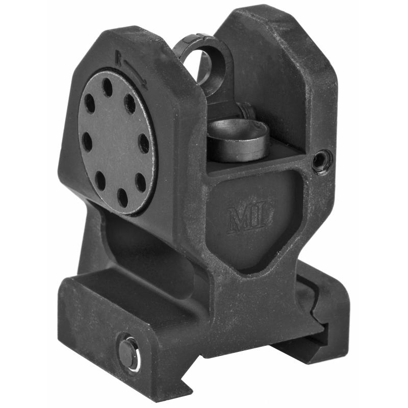 Combat Rifle Rear Sight, Mil-Spec Height, Standard A2 Rear Sight Aperture, 6061 Aluminum, Black Finish MI-CBUIS