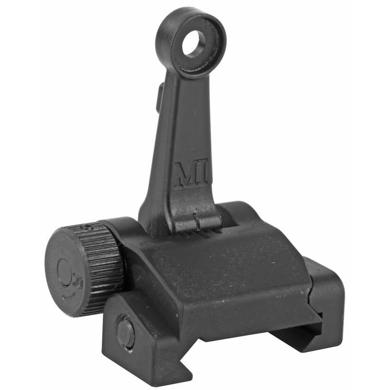 Combat Rifle Rear Sight, Low Profile Flip Sight,Mil-Spec Sight Height, Ordance Grade Steel and 6061 Aluminum, Black Finish MI-CRS-R