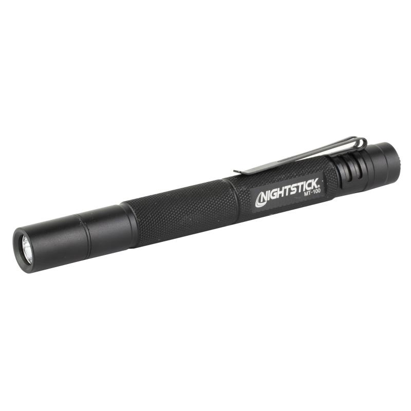MT-100, Mini-Tac Flashlight, 130 Lumens,484 Candela, Black, 1.5 Hours of Runtime, IP-X4 Water-Resistant MT-100