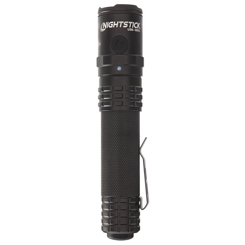 USB-588-T Turbo High Candela USB Tactical Flashlight, Rechargeable, 1100 Lumen, 3 Hour Run Time, Matte Finish, Black USB-588-T