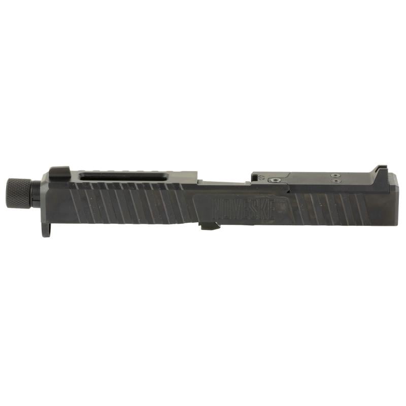 DM Slide, Noveske Barrel Threaded 1/2x28, DLC Finish, Black, Direct Mount Optics Ready, For Glock 17 Gen 4, Includes Noveske End Plate, Cover Plate w/Rear Sight, Front Sight 03002705